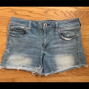 High Waisted Light Wash Jean Shorts
